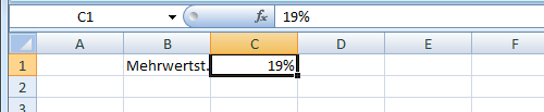 Beispiel Namen vergeben für Zelle in Excel