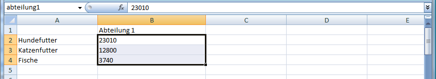 Namen für Bereiche festlegen in Excel