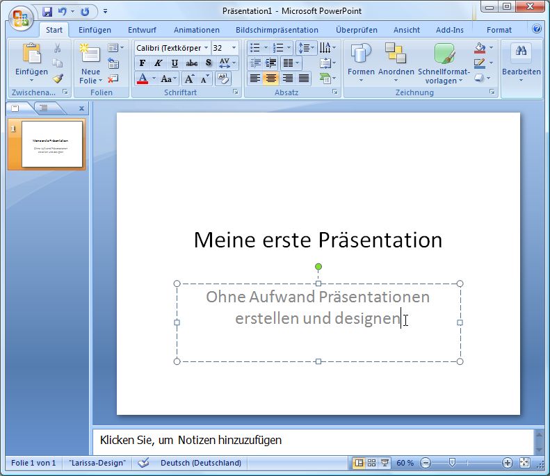 Untertitel eintragen