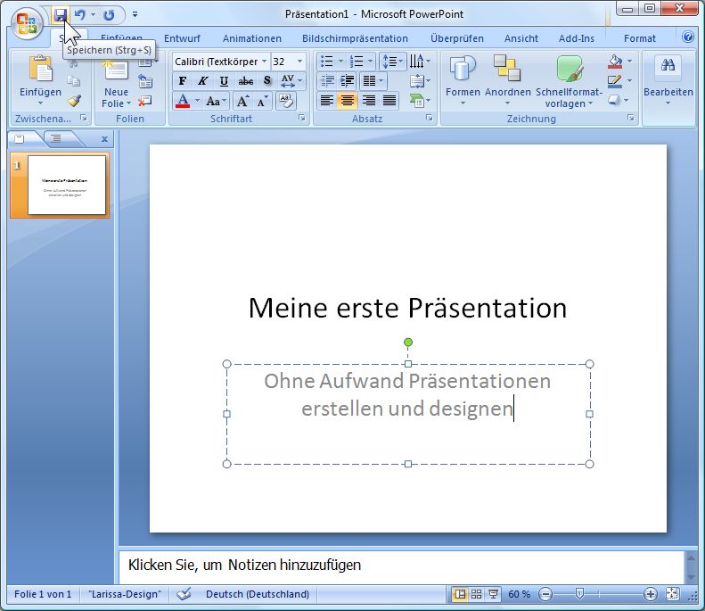 Erste Folie Anlegen In Powerpoint 07 Und Mit Inhalt Befullen