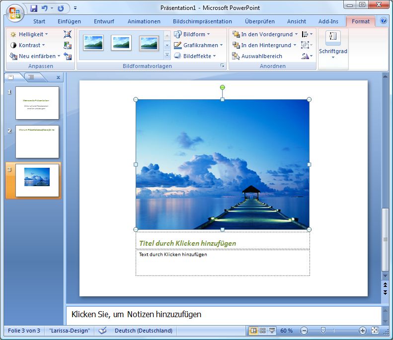 Bilder In Powerpoint Prasentationen Integrieren Und Bildeffekte