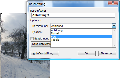 Beschriftungen mit neuen Kategorien