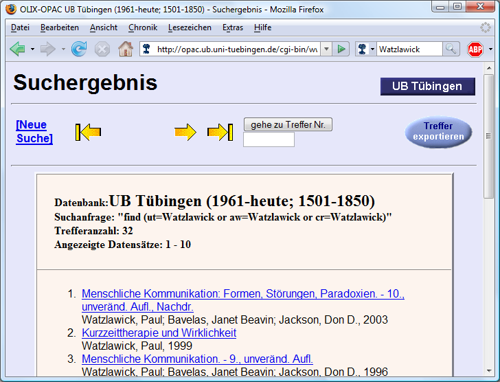 die Suche der Bibliothek der eigenen Universität einbinden - Schritt 7