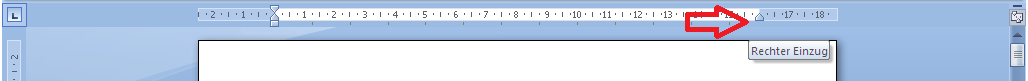 Rechter Einzug über Lineal einstellen