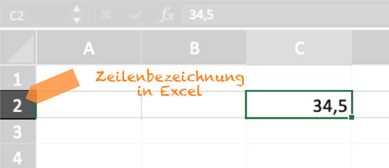 Zeilenbezeichnung in Excel erfolgt über fortlaufende Zahlen