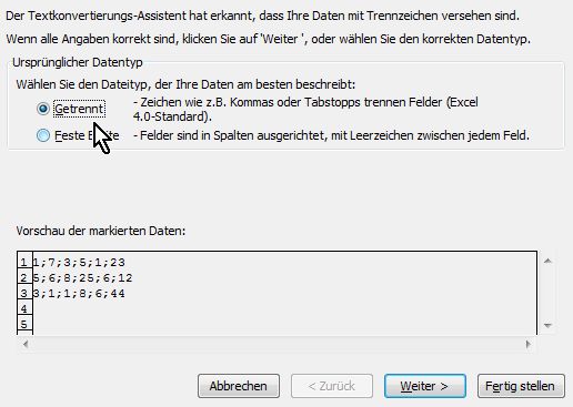 Trennzeichen oder feste Länge