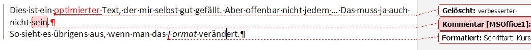 Nachverfolgen Word 2007 Sprechblasen