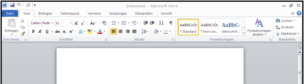 Neu in Word 2010 - Menüleist