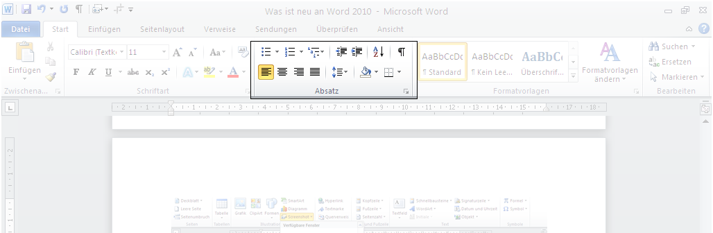 Neu in Word 2010 – Screenshot durchführen