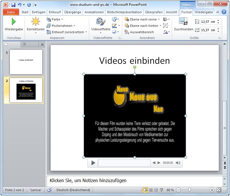 Videos Einfugen In Powerpoint 10