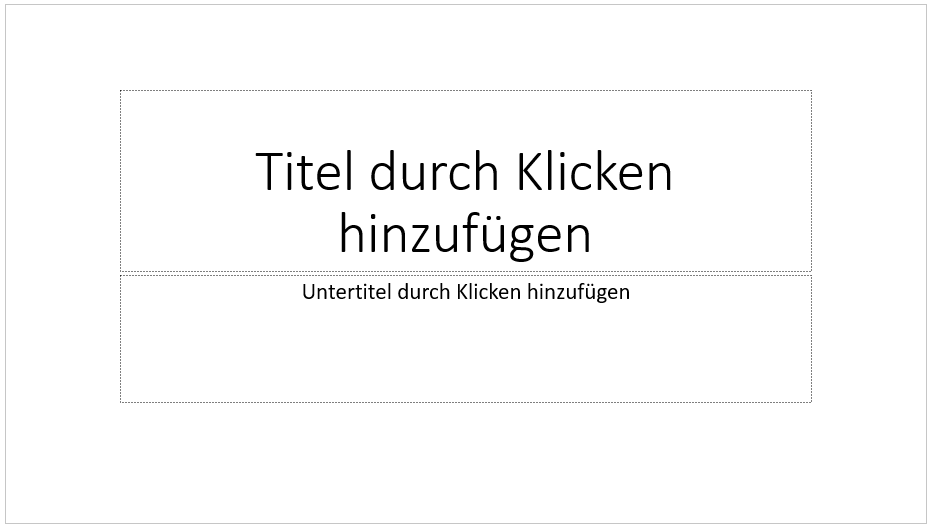 PowerPoint-Platzhalter für Titel und Untertitel