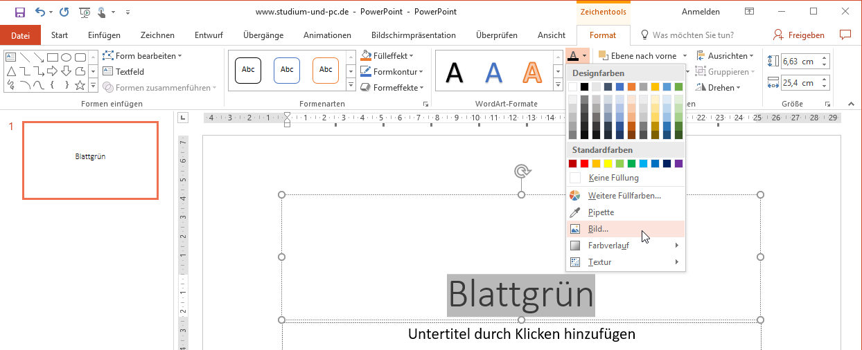 Vorgehensweise bei Bildtextur für Schrift