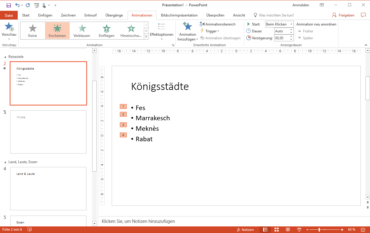 Aufzahlungen Auf Folien Mit Powerpoint