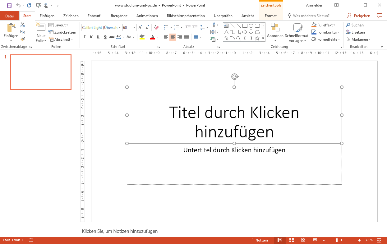 PowerPoint Elemente der Ansicht Normal