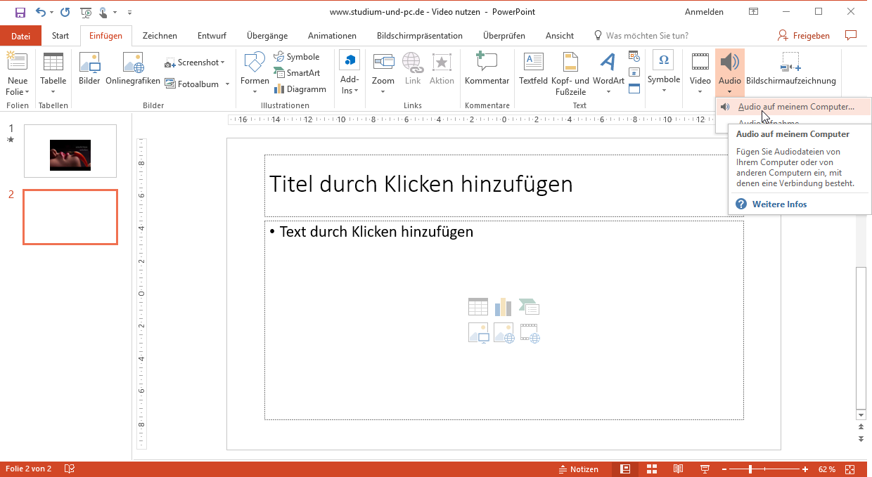 Sound Musik In Powerpoint Einbinden Auch Uber Folien Hinweg