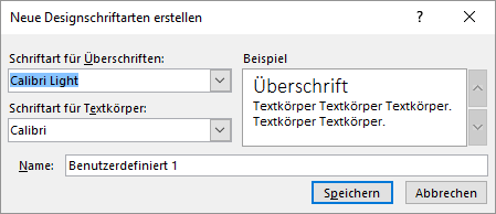 eigene Zusammenstellung von Schriften aufnehmen