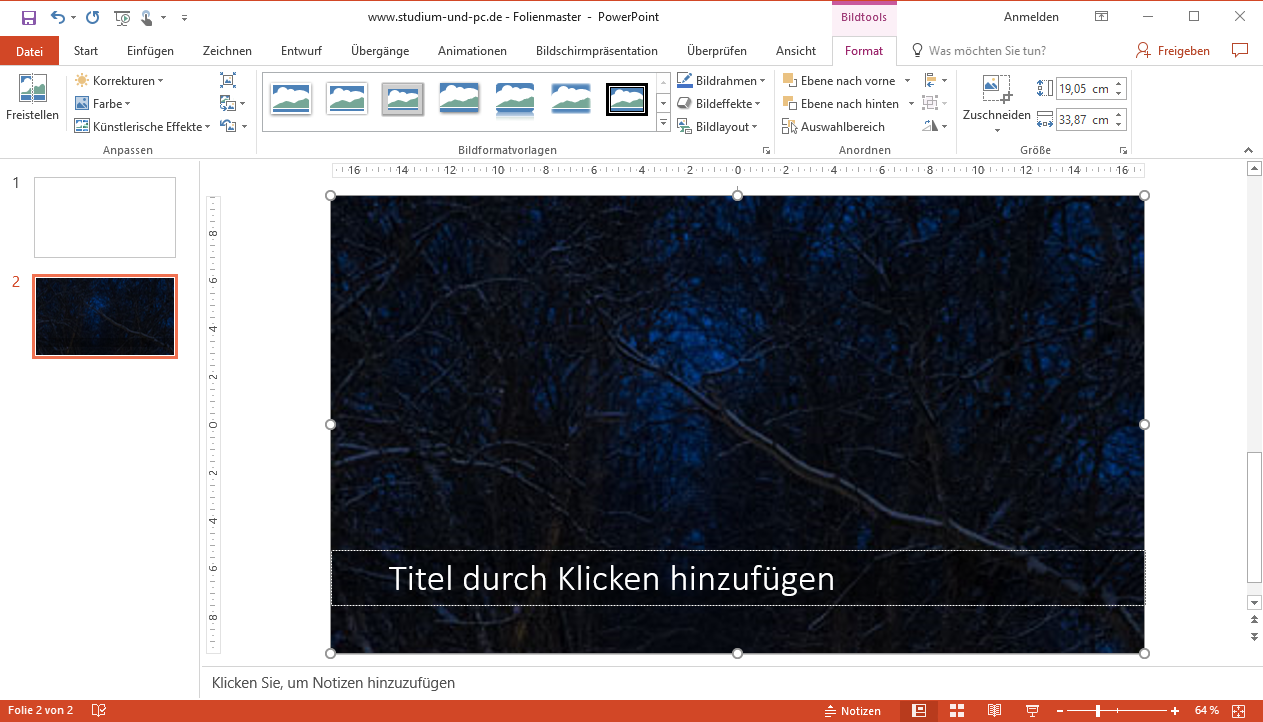 Foto im Platzhalter durch PowerPoint platziert
