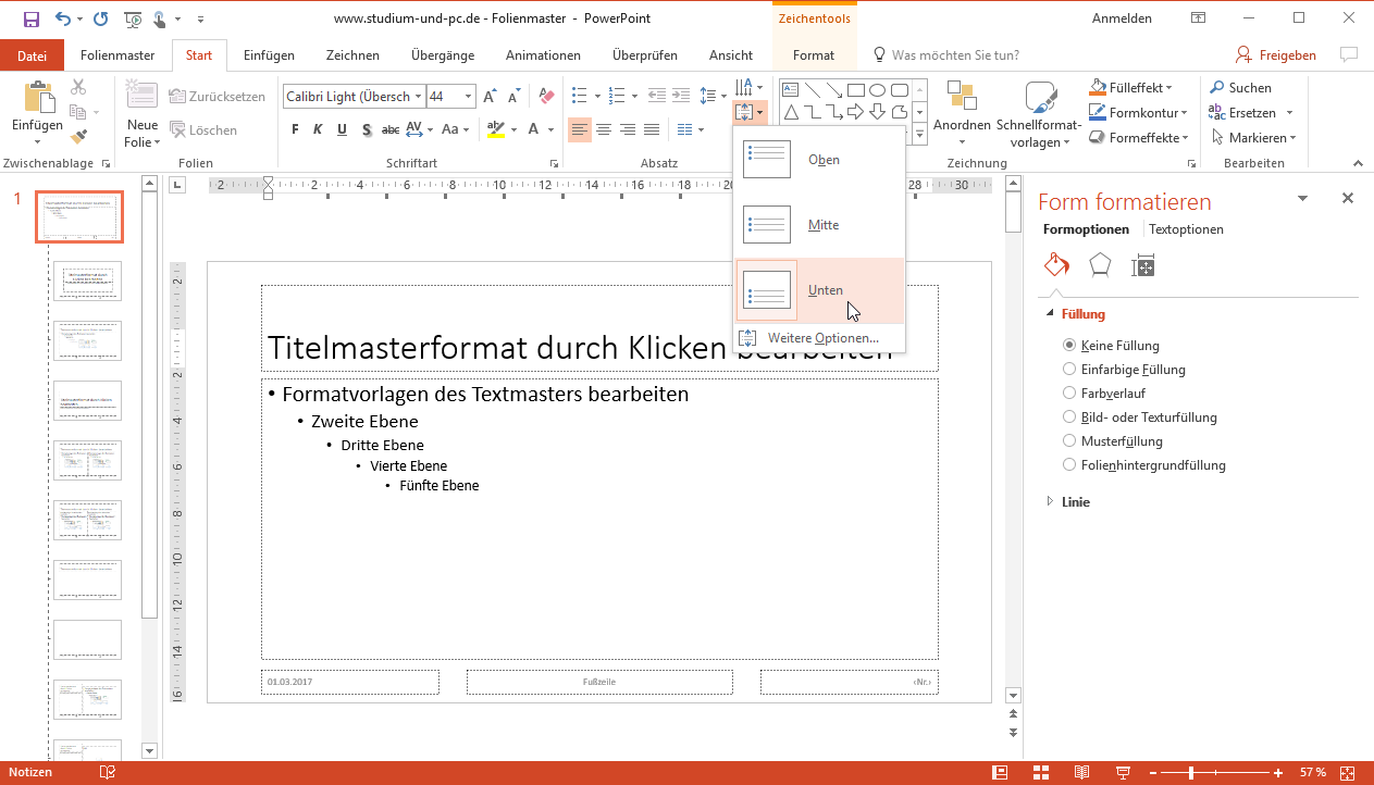 Sinnvolle Vorgaben Bei Masterfolien In Powerpoint Einstellen