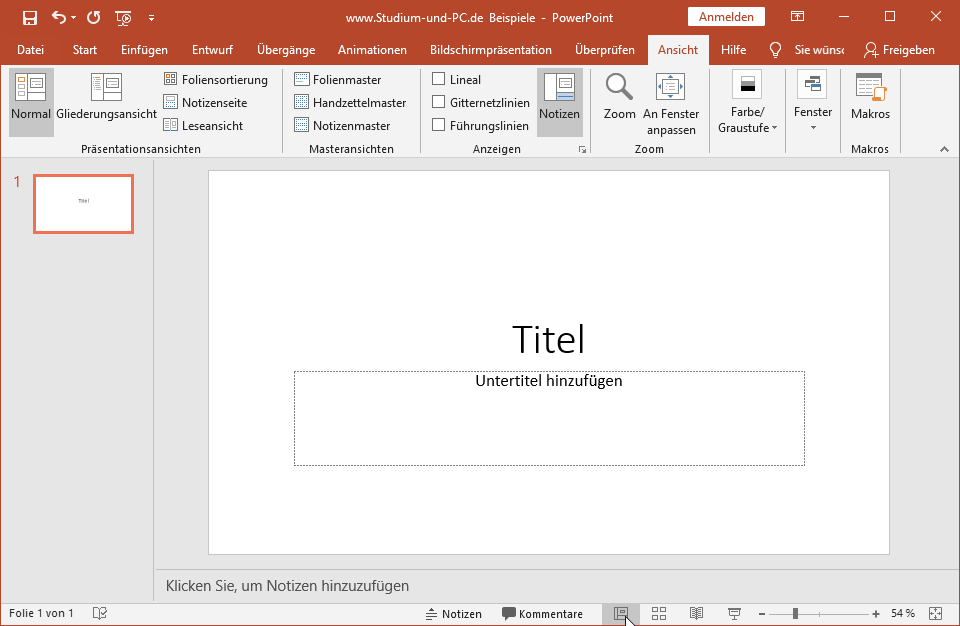 Bildschirmaufteilung PowerPoint