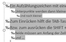 Sinnige und unsinnige Aufzählungszeichen