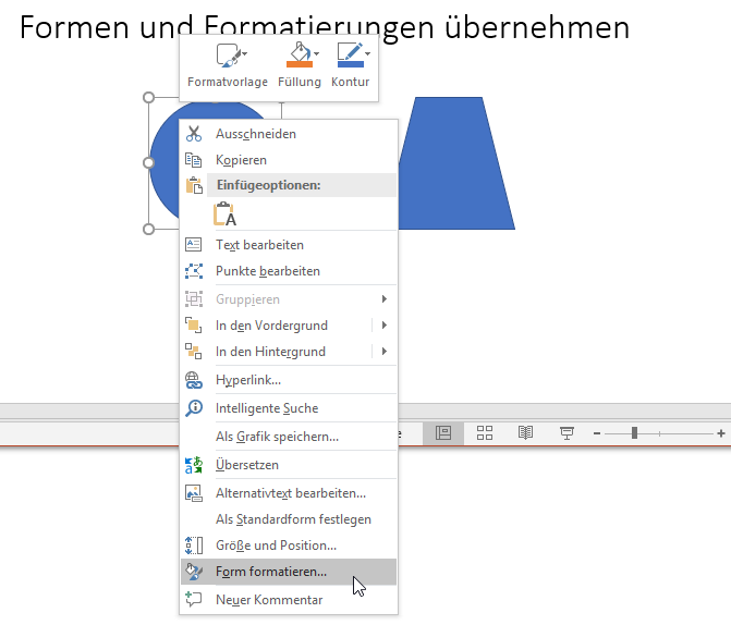 3D-Darstellung für Formen – Form formatieren