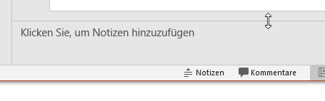 Notizbereich vergrößern bzw. verkleinern
