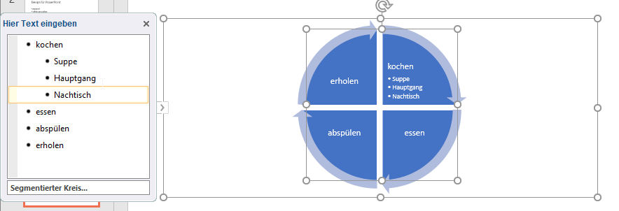 Text von SmartArt Grafik wieder einblenden