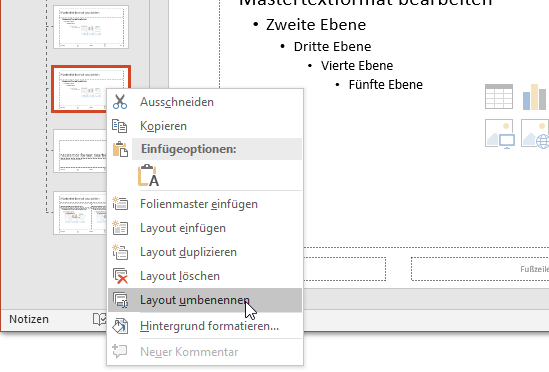 Layout umbenennen im Folienmaster