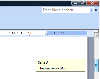 Scroll-Leiste und Formatvorlagen
