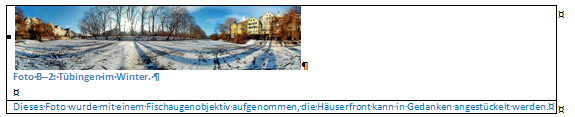 Beschriftungen zweigeteilt in Tabelle