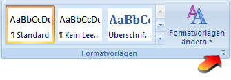 die bessere Anzeige der Formatvorlagen in Word 2007