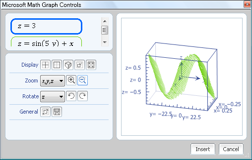 3D-Funktionsgraph in Word 2007