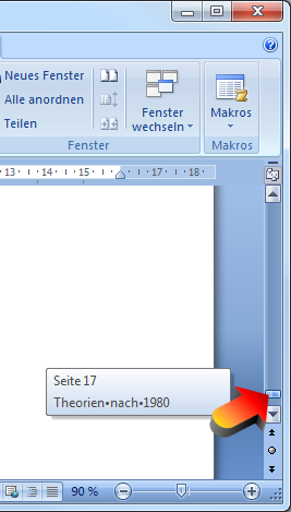 Anzeige Kapitelüberschrift durch Scroll Leiste