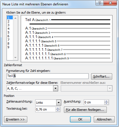 Ansicht für 