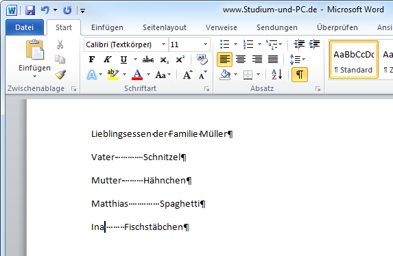 Unterschiedliche Buchstabenlaufweiten
