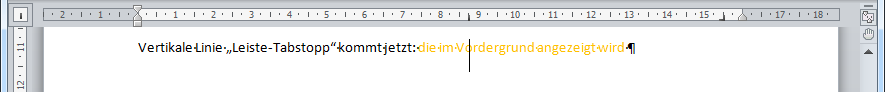 Überschriebene Vertikale Linie