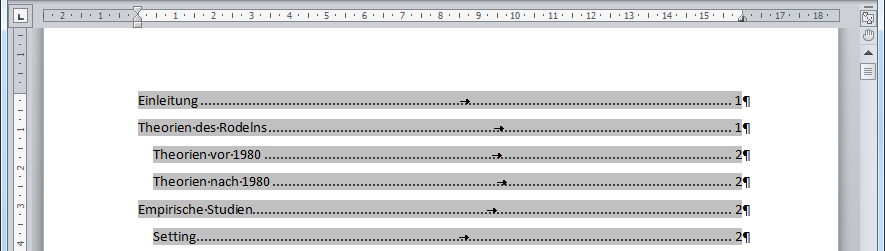 Tabulator in Word 2010