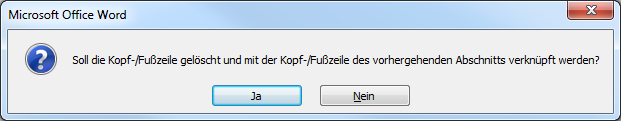 Kopfzeile wieder mit vorherigen verknüpfen